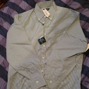 Mens Henery Cotton Dress Shirt Size L Color Green New Old Stock